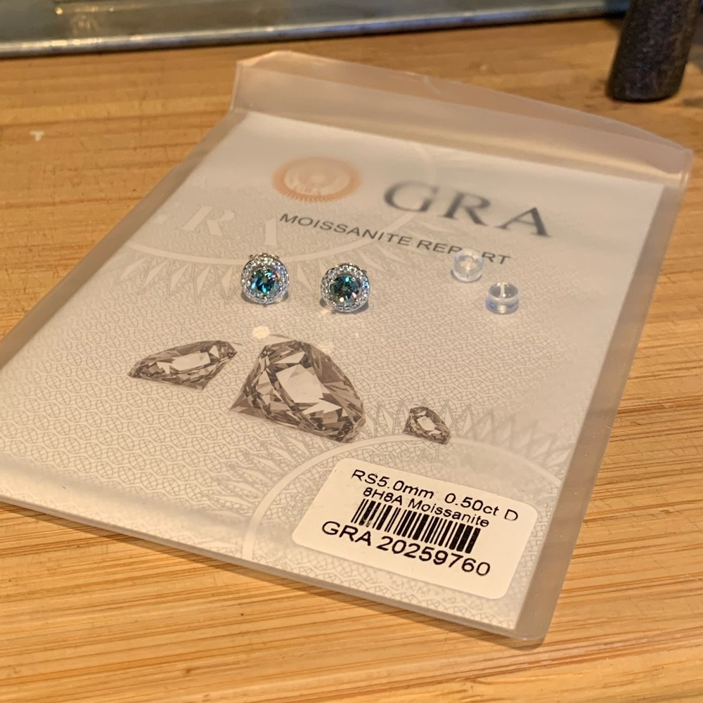 Elegant Silver Moissanite Stud Earrings